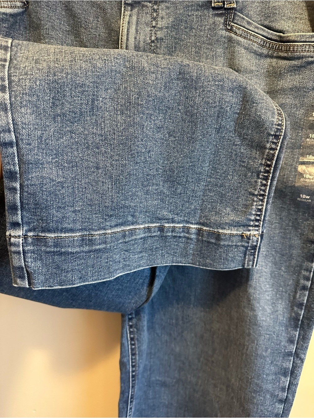 NWT Woman’s M Jeans 18W Regular High Rise Wide Leg Super Stretch Medium Wash - Picture 11 of 11